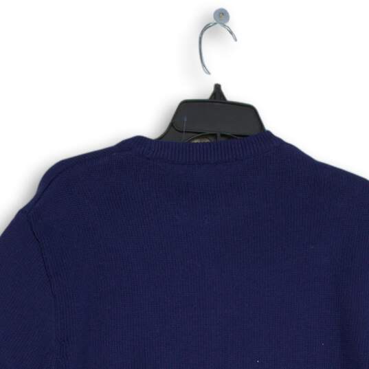NWT Chaps Mens Navy Blue Knitted Round Neck Long Sleeve Pullover Sweater Size M image number 4
