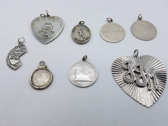 925 Sterling Silver Pendants Mixed Lot of 9 image number 1