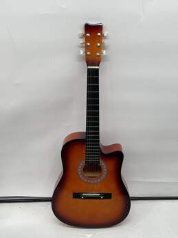 Brown Wooden Smooth Six Strings Right Handed Beginners Acoustic Guitar