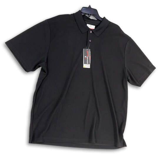 NWT Mens Black Short Sleeve Collared Performance Golf Polo Shirt Size 2XL image number 1