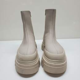 Bershka Cream Ankle Zipper Boots Women Sz 39EU alternative image