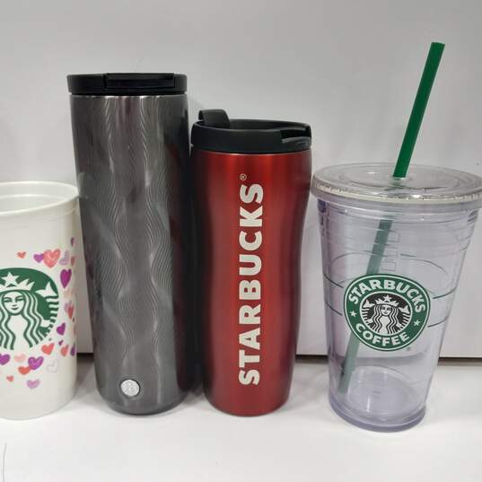 Bundle Of 7 Different Size, Color And Design Starbucks Coffee Cups image number 3