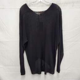 NWT Eileen Fisher WM's Organic Linen Tencel Black Blouse Top Size L alternative image
