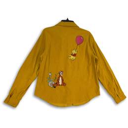 Disney Womens Yellow Pooh & Friends Spread Collar Button-Up Shirt Size Large alternative image