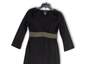 Womens Black Gold Trim 3/4 Flared Sleeve Knee Length A-Line Dress Size M image number 3