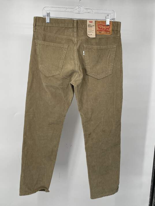 Mens 502 Khaki Corduroy Stretch Tapered Leg Jeans Size 32 X 30W-0528921-S image number 3