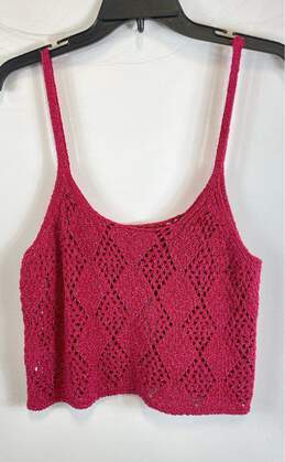 NWT Free People Womens Pink Knitted Sleeveless Cropped Tank Top Size Large alternative image