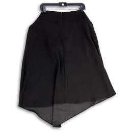 Womens Black Flat Front Slash Pocket Belted Hi-Low Hem A-Line Skirt Size XL alternative image