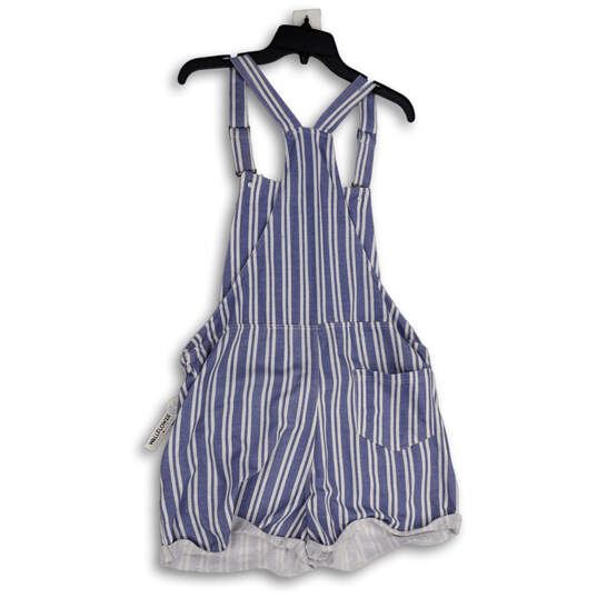 NWT Womens Blue White Striped Sleeveless Pocket One-Piece Romper Size XL image number 2