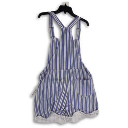 NWT Womens Blue White Striped Sleeveless Pocket One-Piece Romper Size XL alternative image