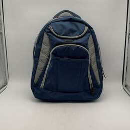 Kenneth Cole Mens Blue Adjustable Shoulder Zipper Pockets Strap Backpack