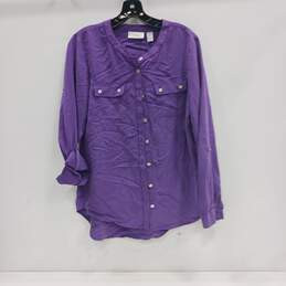 Chico's Women's Purple Button Up Shirt Size 0
