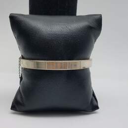 Sterling Silver Hinge 7" Bracelet w/Safety Chain 14.2g