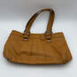 Womens Yellow Inner Pockets Bottom Stud Adjustable Strap Zip Shoulder Bag image number 2