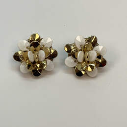Designer Kate Spade Gold-Tone White Flower Push Back Stud Earrings alternative image