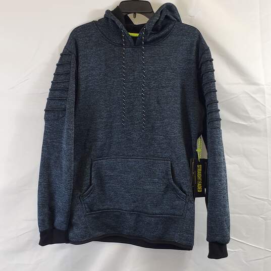Straight Faded Men Blue Marled Hoodie M NWT image number 1