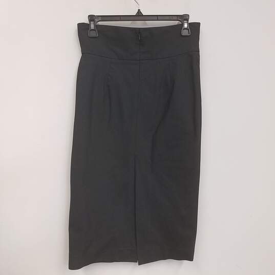 Ritsuko Shirahama Womens Black Flat Front Straight & Pencil Skirt Size 2 image number 1