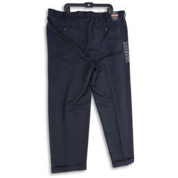 NWT Mens Navy Blue Pleated Slash Pocket Straight Leg Dress Pants Size 44x32 alternative image