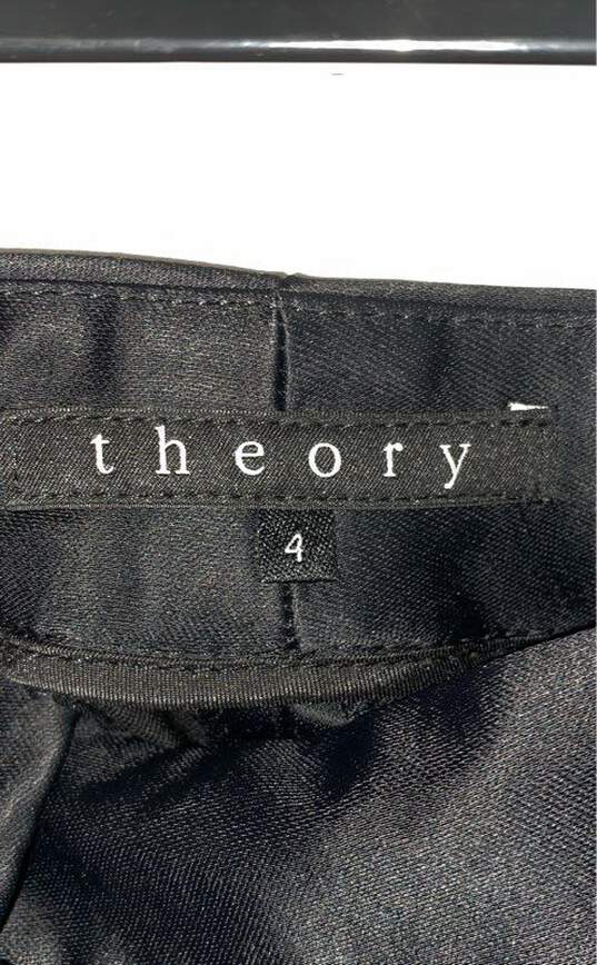 Theory Women Black Silk Trouser Pants Sz 4 image number 3