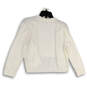 Womens White Long Sleeve Knitted Open Front Cardigan Sweater Size Medium image number 2