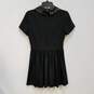 Womens Black Short Sleeve Collared Back Zip Short Fit & Flare Dress Size 6 image number 2