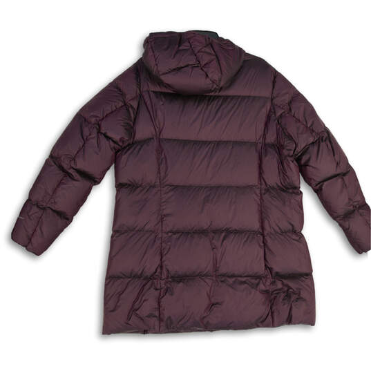 Womens Purple Long Sleeve Hooded Full-Zip Puffer Jacket Size XXL image number 2