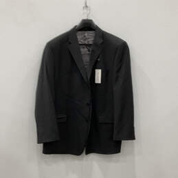 NWT Mens Black Striped Collared Blazer & Pants 2 Piece Suit Set Size 52/50R