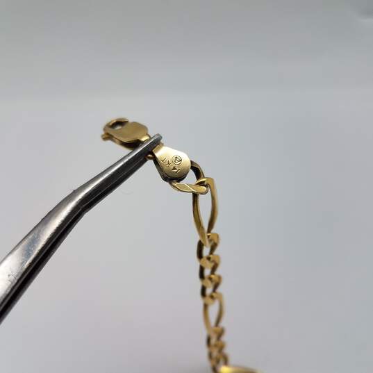 14k Gold Chunky 6.5mm 9.5 Inch Figaro Chain Bracelet/Anklet 13.3g image number 9