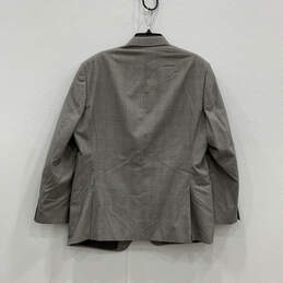 Mens Gray Plaid Long Sleeve Pockets Notch Lapel Two-Button Blazer Size 44 R alternative image