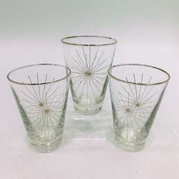 Vintage MCM Libbey Granada Atomic Starburst Barware Drinking Glasses Set of 3 alternative image