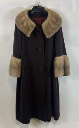 Fur Coat Brown Jacket - Size Medium