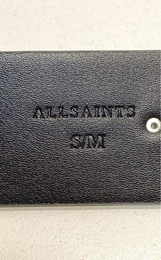 AllSaints Black Leather Grommet Belt Size S/M image number 5