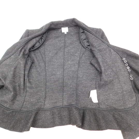 Armani Collezioni Grey Wool Ruffle Trim Peplum Blazer Women's Jacket Size 4 with COA image number 10