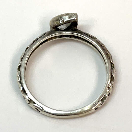 Designer Silpada 925 Sterling Silver Cubic Zirconia Belle Fleur Band Ring image number 3