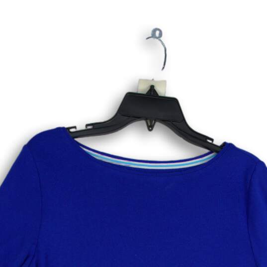 NWT Womens Blue Casual Long Sleeve Boat Neck Pullover T-Shirt Size Large image number 3