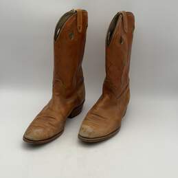 Dingo Mens Brown Leather Round Toe Mid Calf Pull-On Cowboy Western Boots Size 12 alternative image
