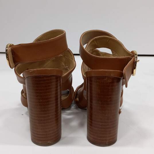 Women's Brown Michael Kors Sandal High Heel Shoes Size 7 1/2 image number 4