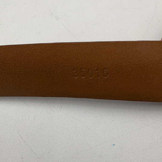 NWT Mens 35016 Brown Leather Adjustable Metal Buckle Waist Belt Size 38 image number 7