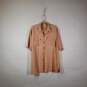 Mens Check Silk Short Sleeve Collared Chest Pockets Button-Up Shirt Size XL image number 1