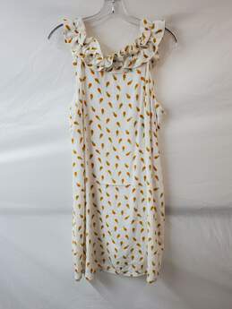 Anthropologie Larke White Pineapple Dress Size LP Petite