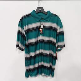 Grand Slam Moisture Wicking Green, Gray, And Black Polo Shirt Size L NWT