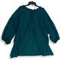 NWT Seven7 Womens Green Ruffle Tie Neck 3/4 Sleeve Pullover Blouse Top Size 2X image number 2