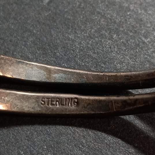 Bundle Of 3 Sterling Silver Bangle And Cuff Bracelets image number 2
