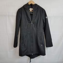 Michael Kors mid length black houndstooth jacket women's XS