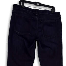 NWT Womens Blue Denim Dark Wash Stretch Pocket Straight Leg Jeans Size 32L alternative image