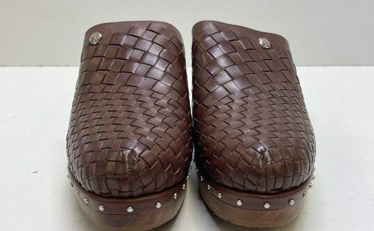 Brighton Leather Crosby Woven Mule Sandals Brown 8.5 image number 2