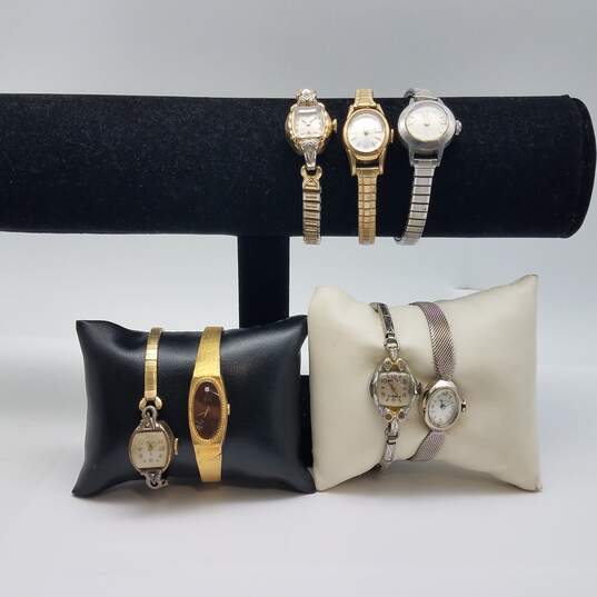 Bulova, Elgin, Plus Mixed Brand Models Vintage Ladies Bundle of Seven Various Watch Collection image number 1