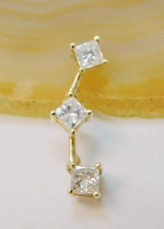 14K Yellow Gold 0.44 CTTW Princess Cut Diamond Graduated Pendant 0.9g image number 1