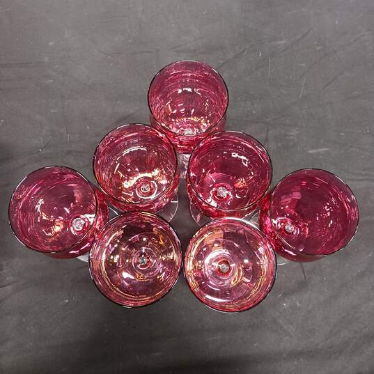 Set of 7 Pink Drinking Glasses image number 4