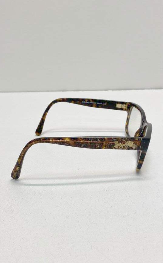 Coach 5120 Tortoise Rectangular Frame Sunglasses Brown Gold Glitter One Size image number 5